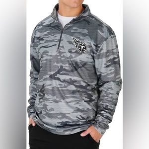 Tennessee Titans Gray Camo Lines Quarter Zip, Extra Large
